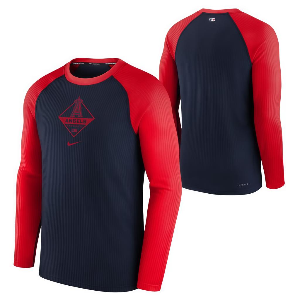 Nike NFL Kooperations-T-Shirt Los Angeles Angels Schnelltrocknend Sport Langarm Kinder Tops Schwarz Rot 3Z3B7SBG2-LAA