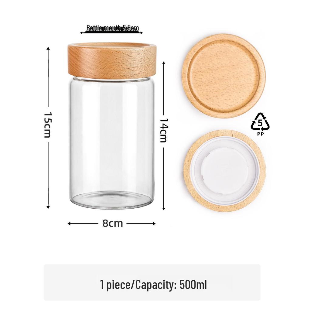 Food Grade Sealed Glass Storage Jar for Tea, Coffee & More