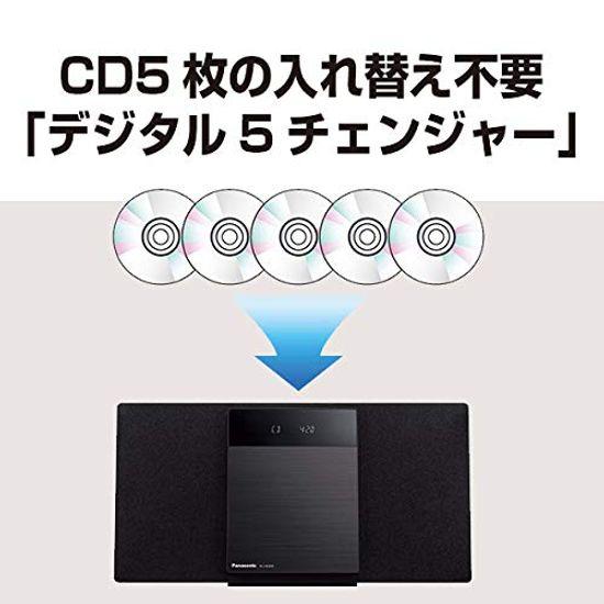 Panasonic Mini Component 2 Band Bluetooth Compatible Digital 5 Changer with USB Memory Recording Function FM/AM SC-HC420-K