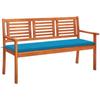 Day and Night - Day and Night 3-seater Garden Bench Solid Eucalyptus Wood and Cushion 150 Cm