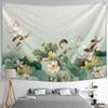 Lotus Ink Background Painting Tapestry Wall Hanging Koi Bohemian Minimalist Aesthetic Home Decoration