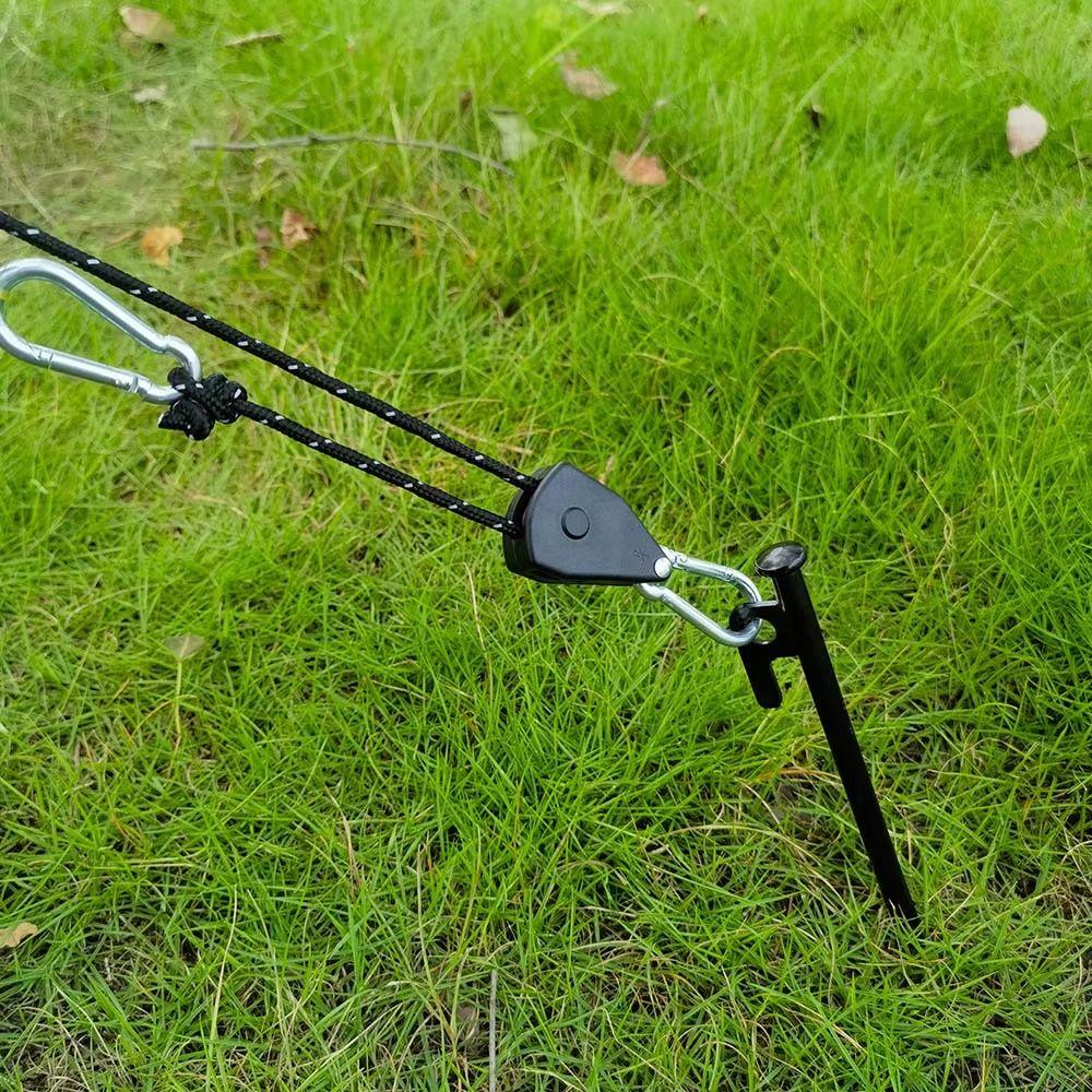 2Pcs Adjustable Tent Rope Hanger Pulley Hook Reinforced Metal Gear Canopy Ropes  Canopy Shelter