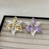 1 pair Zinc Zinc Alloy Golden and Silver Earrings Luxury Metal Flower Ear Studs Enamel Iris Earrings  Holiday