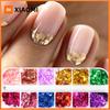 12 Grids Gold Glitter Nail Art Flakes Sequins Rose Gold Irregular Holographic Sparkles Foil Design Nail Art Decorations Manicure