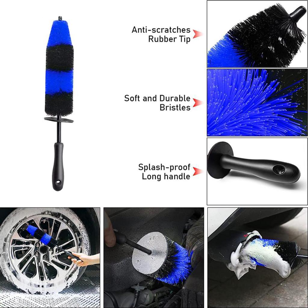 20Pcs Wheel Tire Brush Car Detailing kit Easy Reach Wheel for Rim Brush Detailing Brushes Short Handle Cleaning Brush