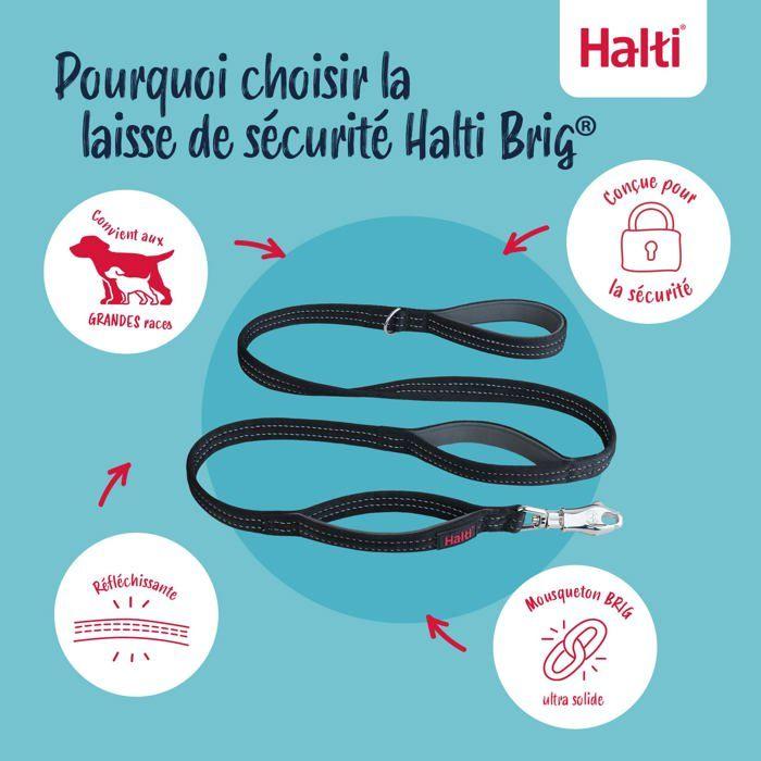 Laisse de sécurité pour chien - Halti - Halti BRIG - 1,5 m - Vert Fluo - Clip ultra-solide - Poignées rembourrées