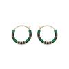 Boucles d'oreilles en argent 925 et malachite finition or 18 carats - Ilmina