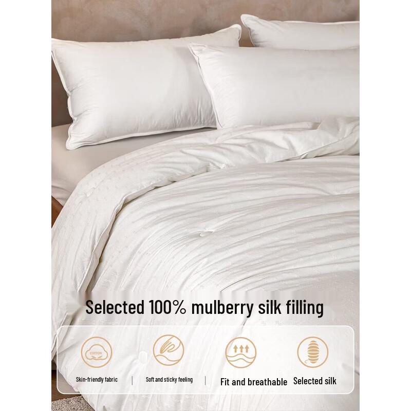 MUJI Class A Antibacterial Jacquard 100% Mulberry Silk Duvet