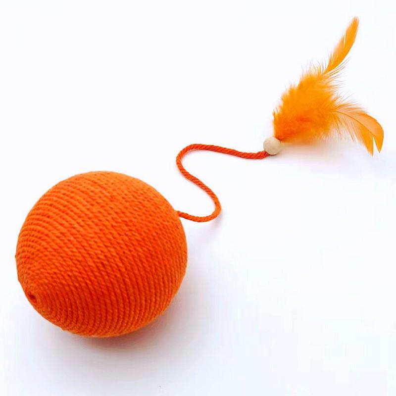 Cat Toy Feather Cat Toys Interactive Large Cotton Rope Ball Toys for Cats Sticks Cats Toy with Bell Teeth Grinding Pet Products