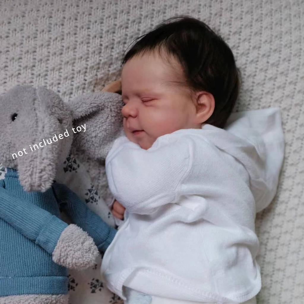 BZDOLL 48 CM 19inch 3D-paint Skin with Visible Veins Soft Touch Cloth Body Soft Vinyl Asleep Reborn Baby Doll Newborn Bebe Girl Toy for Girl