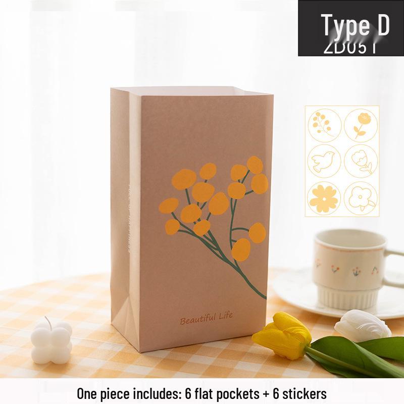 Retro Spring Festival Oil Painting Gift Bag - Creative Candy & Biscuit Packaging for Christmas