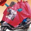 Enhanced Electric Vehicle Motorcycle Rain Poncho with Double Windshield