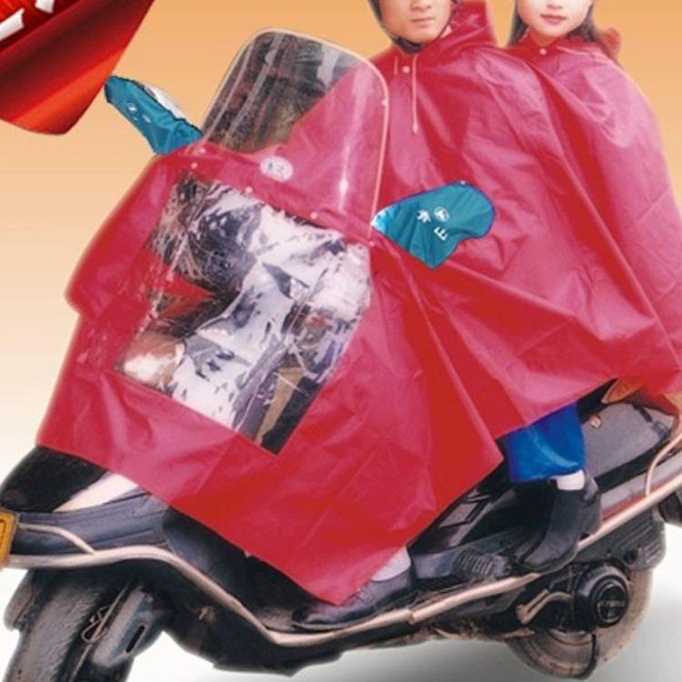 Enhanced Electric Vehicle Motorcycle Rain Poncho with Double Windshield
