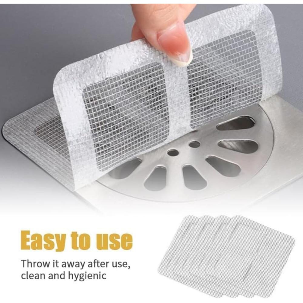 Disposable drain hair stickers, upgraded disposable shower drain cover to prevent hair clogs, sink strainer (10-pack)