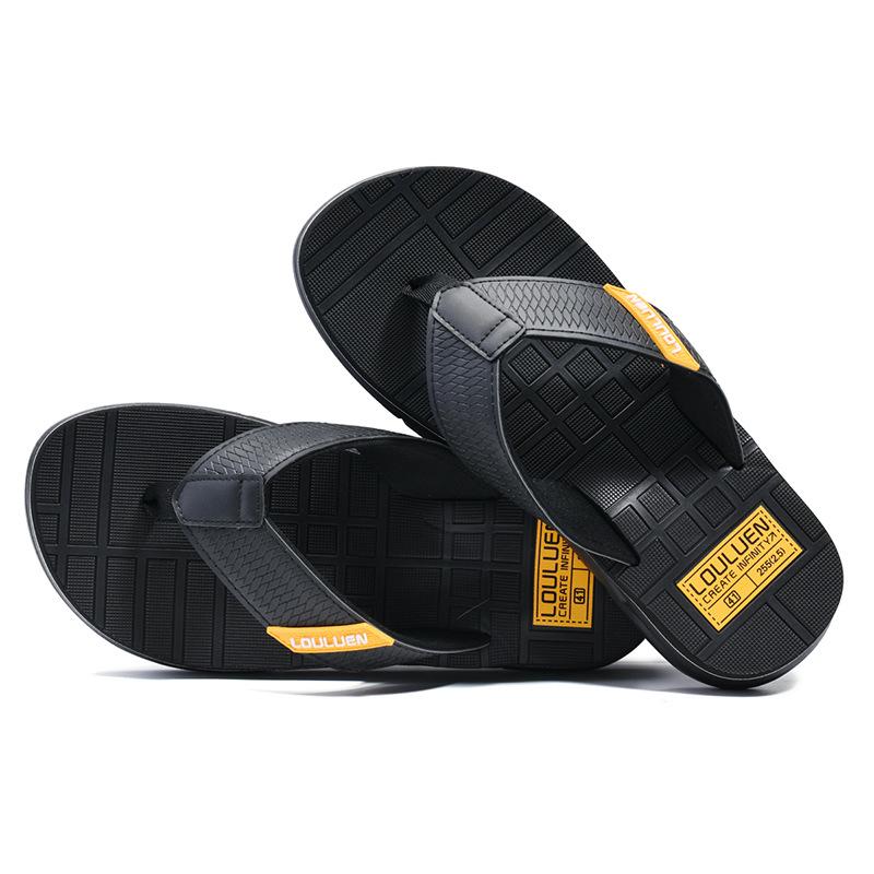 

Новые шлепанцы пляжная обувь мужские повседневные летние тапочки-щипки мужские нескользящие сандалии 39 чёрный