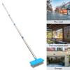 Bodenbürste aus Edelstahl mit langem Griff, robuster Bodenschrubber, ergonomische Winkeldraht-Reinigungsbürste
