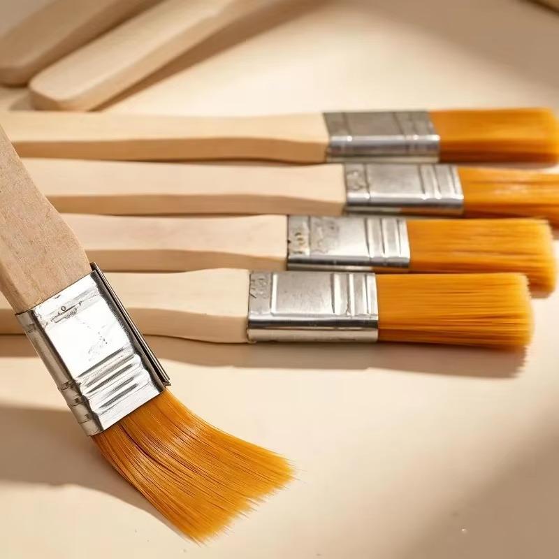 10Pcs Hair Painting Brushes Set Nylon Bristle Acrylic Oil Paint Brush Watercolor Drawing Art Supplies With Wood Handles