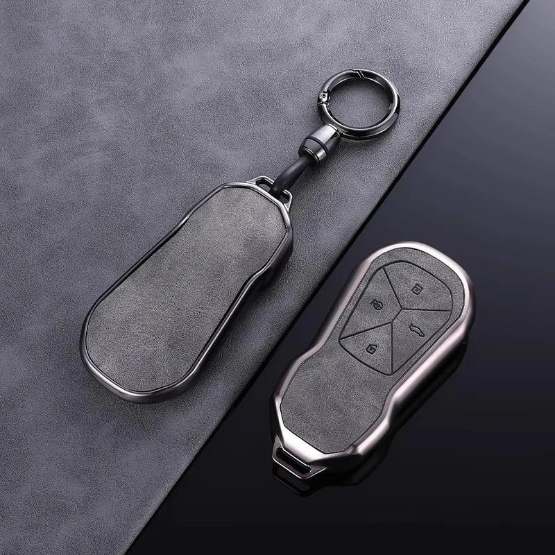 Nový kryt pouzdra na klíče od auta ze slitiny zinku a kůže, chránič klíčenky pro Xpeng G6 P5 P7 G9 G3i, autodoplňky do interiéru