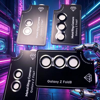 New Metal Ring Camera Protector Film For Samsung Galaxy Z Fold/Flip 8 7 6 5 Rear AR+AF HD Anti-scratch Tempered Glass Lens Cover