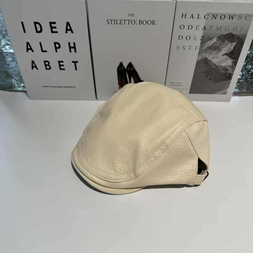 Stylish Retro Leather Checkered Flat Cap Beret Hat For Women Men Outdoor Use