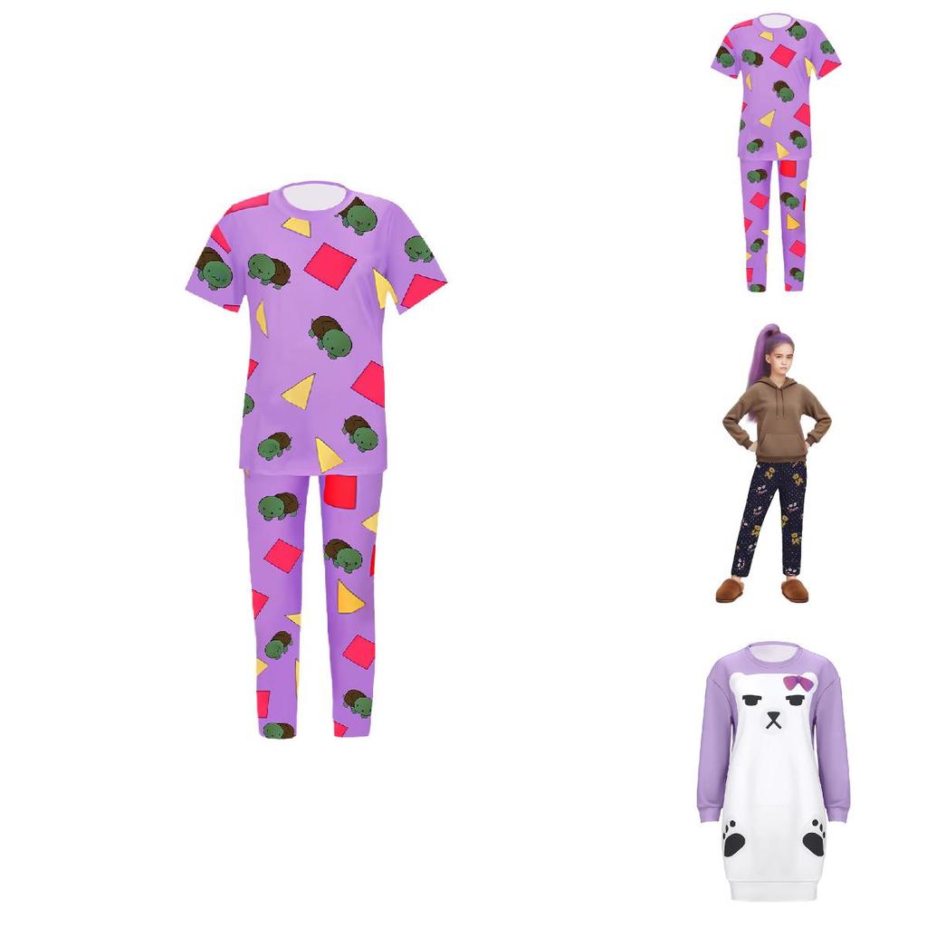 Kpop Demon Hunters Rumi Mira Zoey Cosplay Pajama Set With Polyester Fabric For Stage Performances