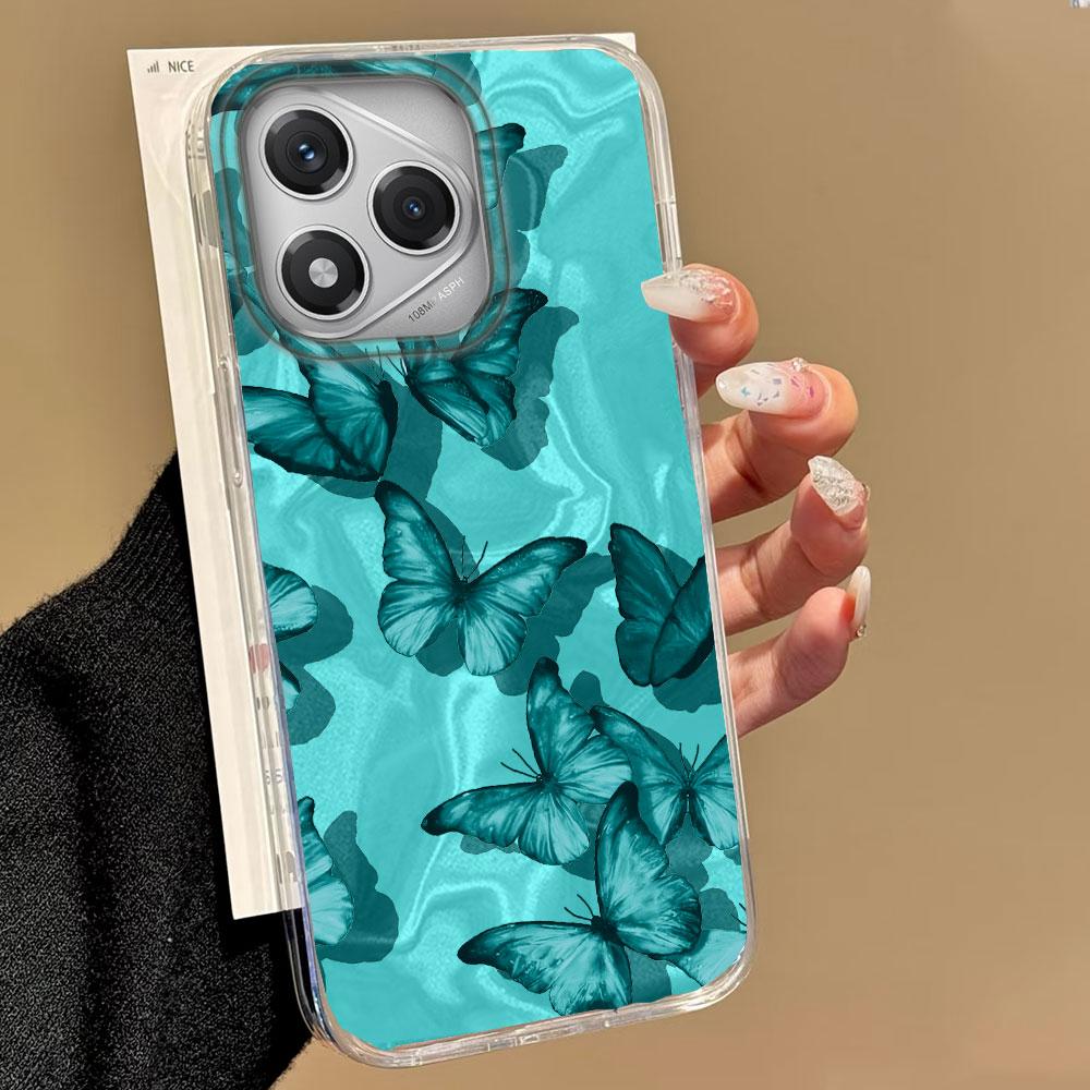 Purple Butterfly Water Wave Texture Phone Case for Honor 400 200 Pro Magic 7 6 5 Lite X9c X9b X9a X8b X8a X8c Silicone TPU Cover