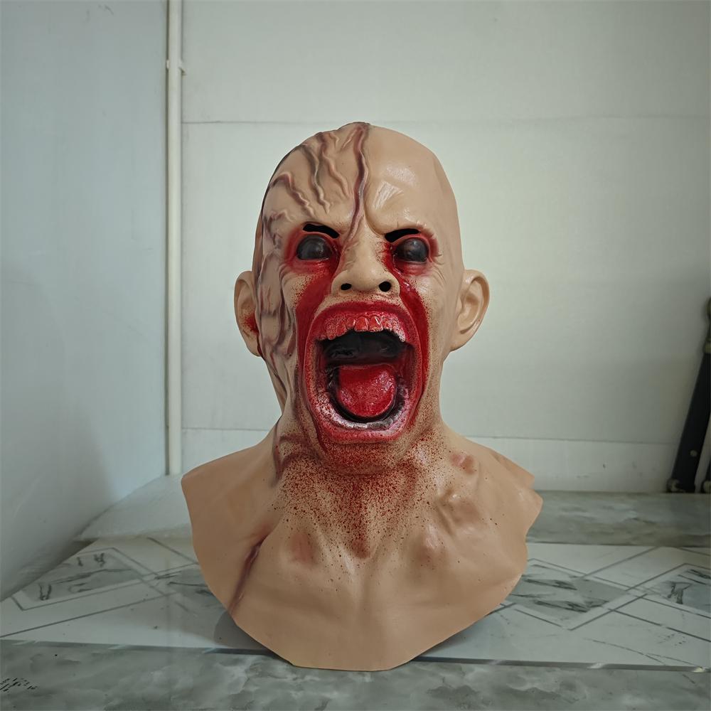 Zombie Mask Creepy Halloween Props Scary Realistic Face Mask Adult Party Cosplay Costume Props Horror Infected Zombie Masks