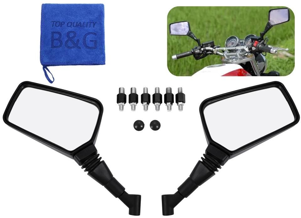 [Made of High Strength ABS for Impact and Strength] Motorcycle Mirror, Square Mirror, Rearview
