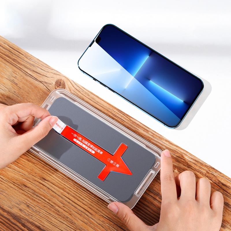 XUNDD For iPhone 14 Pro 6.1 Inch Tempered Glass Full Screen Protector Anti-explosion HD Clear Film with Dust-proof Net and Installation Tool