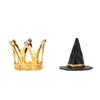 12 Set Witch Hat and Crown Cake Toppers Mini Wizard Hats Cupcake Decorations for Birthday Party Supplies Gold