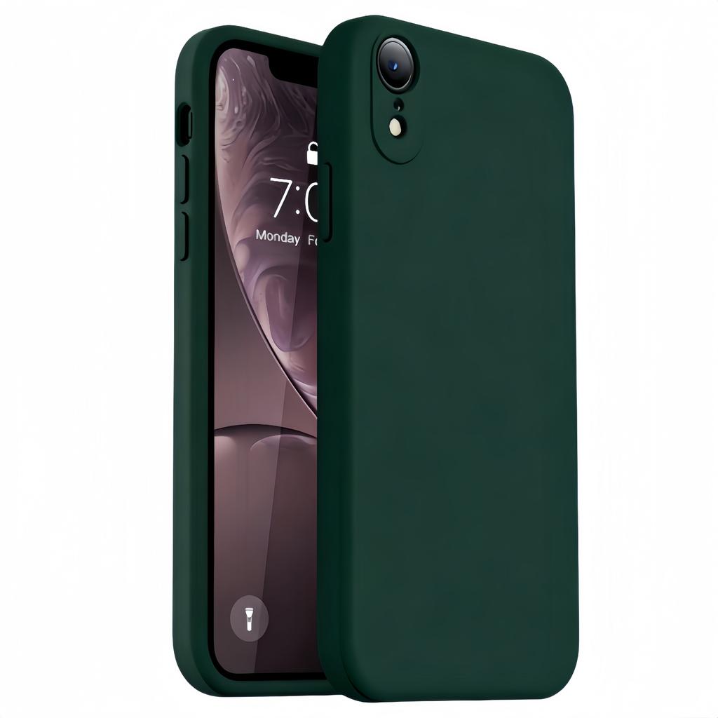Moderne Einfarbige Stoßfeste Schutzhülle aus flüssigem Silikon für iPhone XR
