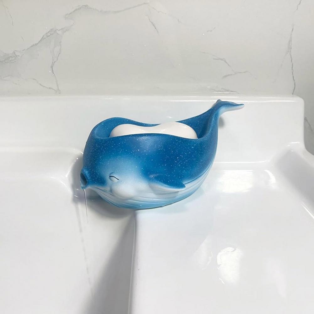 Soap Dish Whale-shaped Self-draining Soap Holder Easy-to-clean Bathroom Decor Reusable Shower Soap Box Design for Organized Bath