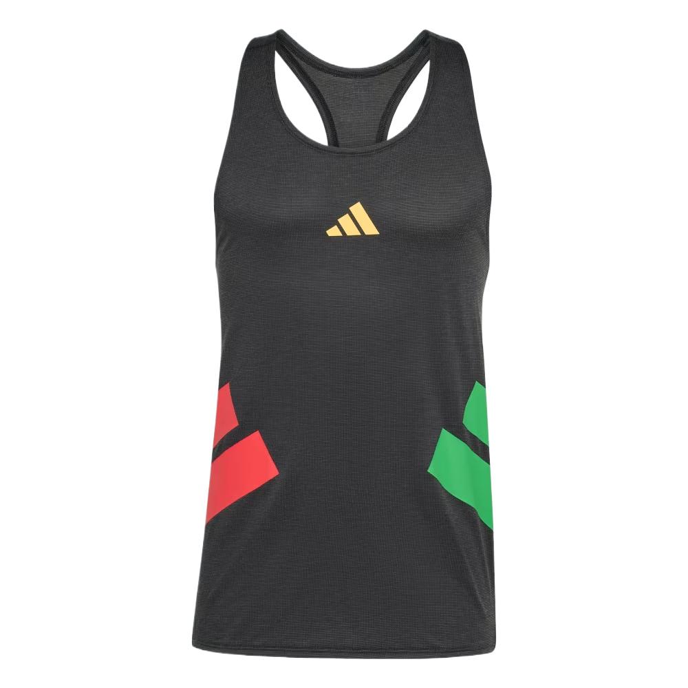 Adidas Running Tank Tops Men s Black/Pure Gemstone Red/Bright Green KF4001 2XL