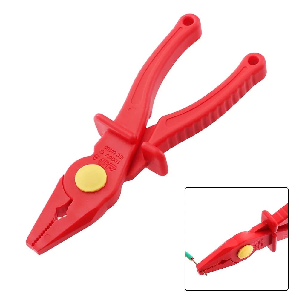 7.7 Inch VDE Insulated Plier Multi-Functional Flat Nose Plastic Plier Crimper 1000V High Voltage Electrician Plier