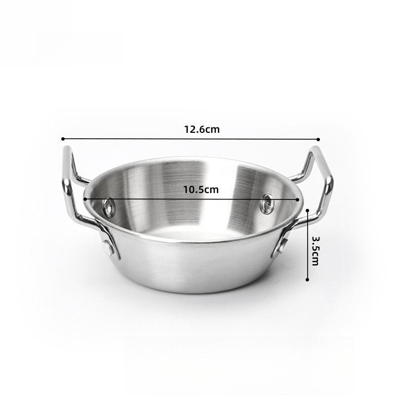 Korean Style Lamian Noodles Pan With Handle Stainless Steel Household Kitchen Pan Snack Kimchi Food Sauce Seasoning Dishes