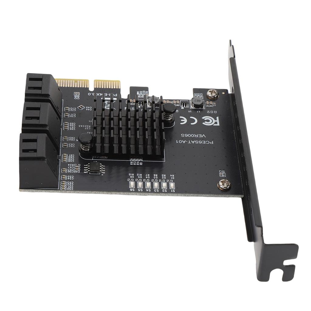 PCIE To 6 Port Serial ATA3.0 Hard Drive 6G Extension Card for ASM1166 Chipset PCI E3.0 GEN3 4X Interface