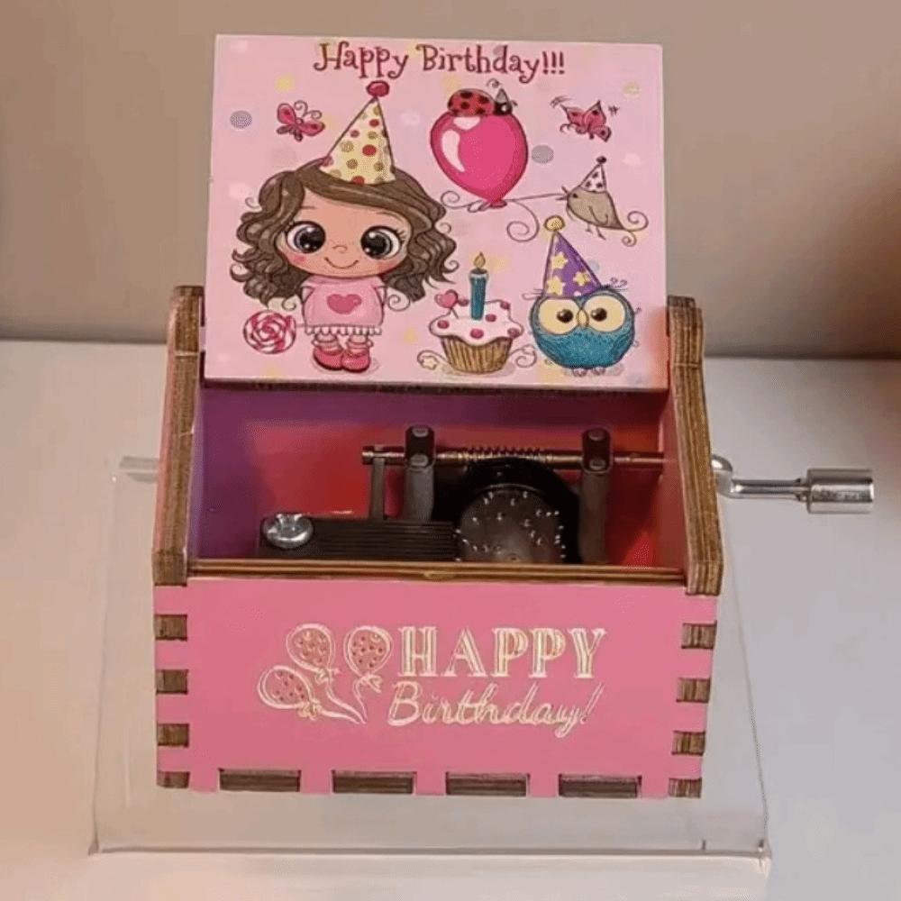 Retro Wooden Music Box UV Painting Mechanical Music Box Unique Spring Music Box  Home Decor 2.52x2.05x1.65 in-Style 12