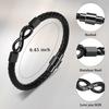 To My Man Personalized Dual Name Infinity Leather Bracelet, Custom Name Stainless Steel Braided Bracelet for Birthday Valentine