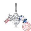 925 Silver Romantic Love Story Charm Pendant for DIY Bracelet Couple Engagement Jewelry Gifts for Her