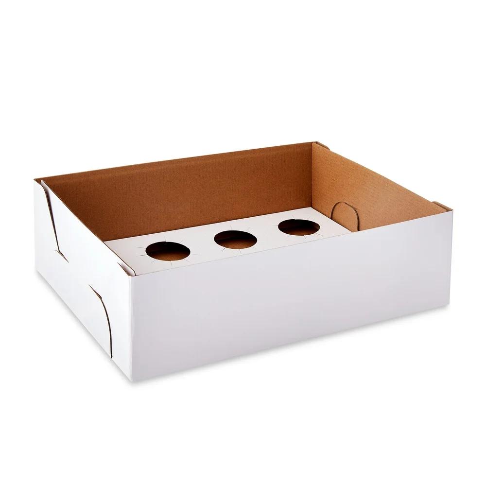 2 Pack White Cake Boxes with Windows Transporting Treats Bakery Packaging 10.25 x 13.25 x 4 Inches Multi-Purpose Use