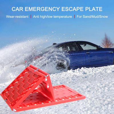 2Pcs Car Emergency Escape Plate Traction Mat Tire Grip Aid Foldable Non-Slip for Most SUVs Cars &