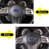 Soft Carbon Fiber Car Steering Wheel Emblem Sticker Logo Trim Cover Decorate Ring For Subaru Forester 2013-2018 Auto