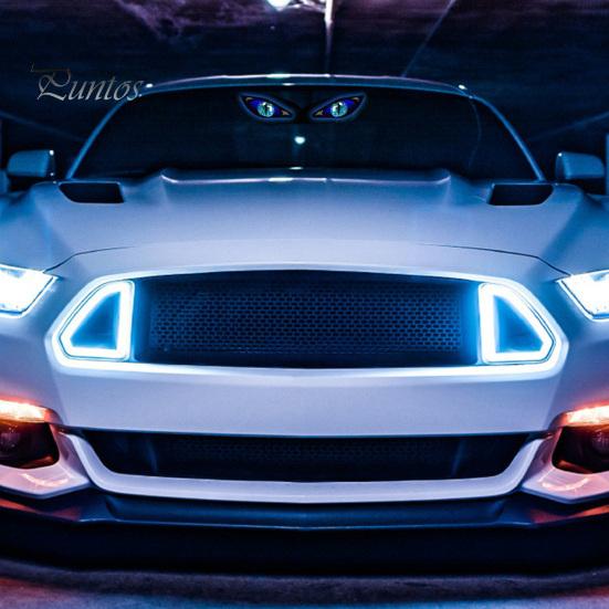 Visual Alert for Night Driving Solar Demon Eye Car Window Light, Waterproof Wireless Dynamic Warning Sign with Suction Auto Interior Ambient Lighting