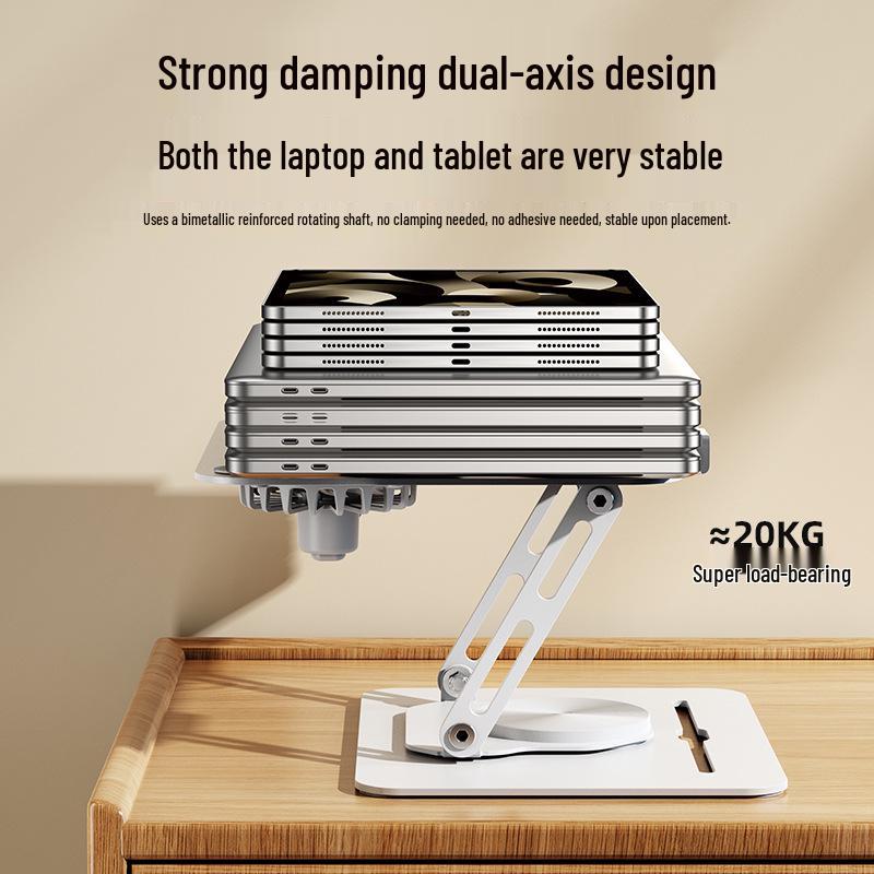 Portable Folding Laptop Stand with Cooling Fan and Storage