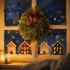 Elk Fir Tree Stickers 2Pcs Christmas Snowy House Static Window Clings, Snowflake Deer Glass Reusable Festive Decals Decals, No-Adhesive for Home Cafe
