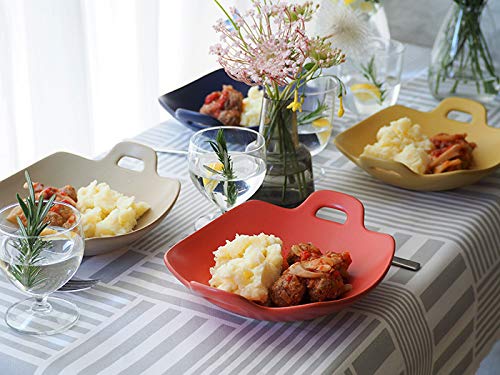 East Tableware Ovenware Cookware Set of 2 Yellow Platters, Serving Plates, Dinner Plates, Gratin Dish, Grill Plate (Yellow)