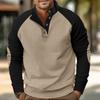 Spring/Autumn New Arrival Men's Outdoor Raglan Sleeve Casual Stand Collar Loose Fit Corduroy Colour-Block Hoodie