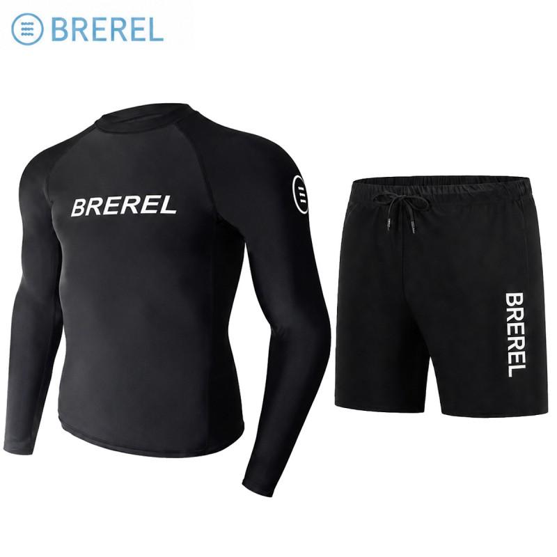 Mens Long Sleeve Rash Guard UV Protection Quick Dry Swimwear Snorkeling Surfing Diving Pool Spa
