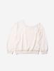 FLATWAVE IN SEOUL Kaya Unbalance Off Shoulder Sweatshirt Ivory