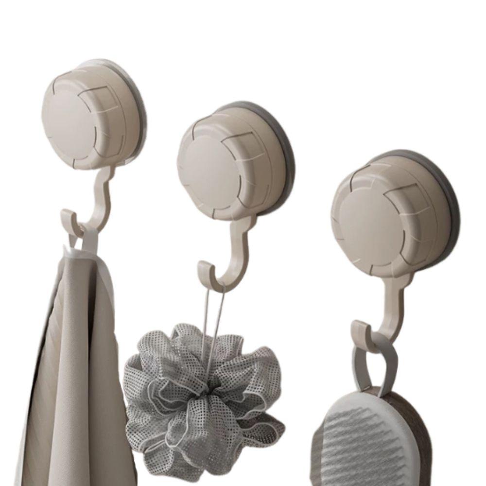 3Pcs Detachable Suction Cup Hooks Reusable Bathroom Towel Hooks Simple Kitchen Storage Hook Toilet